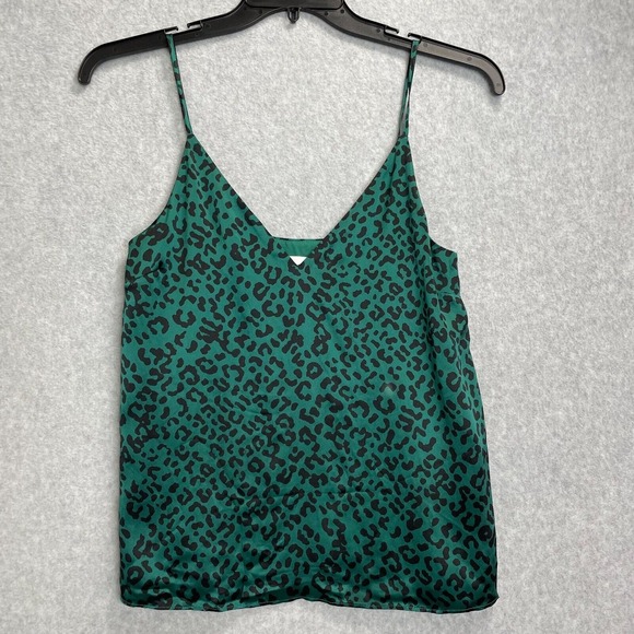 Cami NYC The Olivia Silk Charmeuse Camisole Womens XS Green Leopard Print‎ - Picture 1 of 13